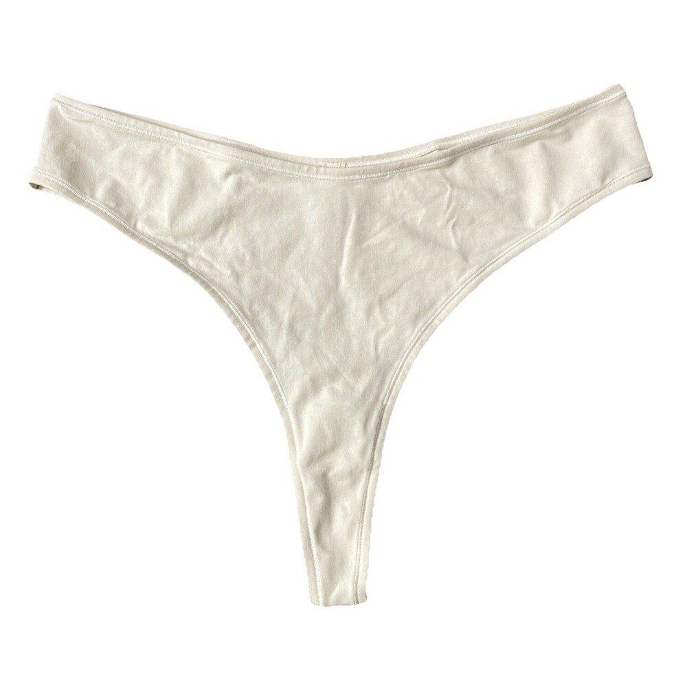 Skims Cotton Dipped Thong Panty Panties Underwear Women's 3X Plus Bone Ivory NEW